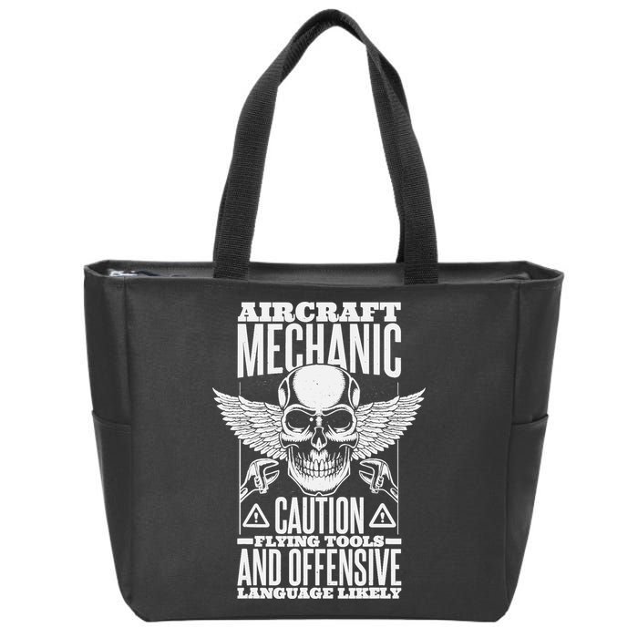 Aircraft Mechanic Flying Tools And Offensive Language, Plane Zip Tote Bag