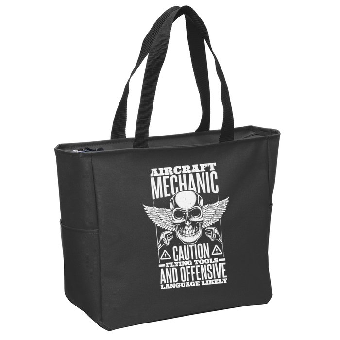 Aircraft Mechanic Flying Tools And Offensive Language, Plane Zip Tote Bag