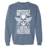 Aircraft Mechanic Flying Tools And Offensive Language, Plane Garment-Dyed Sweatshirt