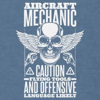 Aircraft Mechanic Flying Tools And Offensive Language, Plane Garment-Dyed Sweatshirt