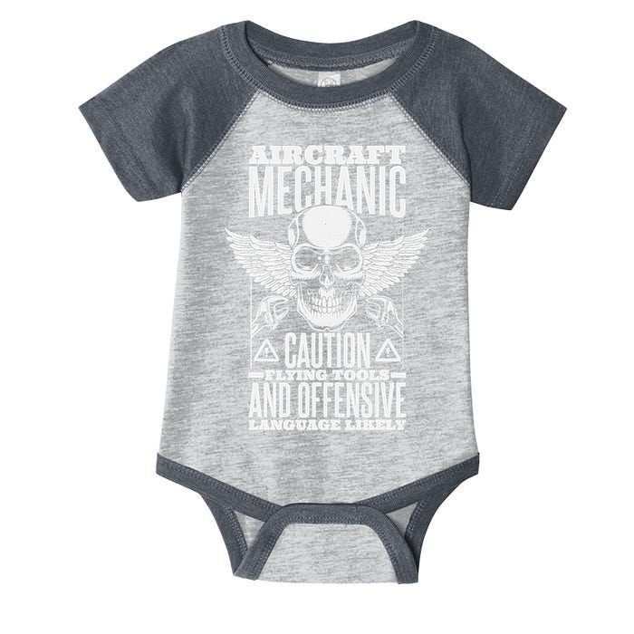 Aircraft Mechanic Flying Tools And Offensive Language, Plane Infant Baby Jersey Bodysuit