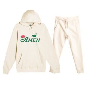 Amen Master Golf Azalea Tournament Pink Golfing Premium Hooded Sweatsuit Set