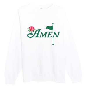 Amen Master Golf Azalea Tournament Pink Golfing Premium Crewneck Sweatshirt