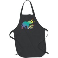 Autism Mom Gift Design Autism Awareness Elephant Full-Length Apron With Pockets