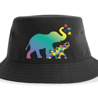 Autism Mom Gift Design Autism Awareness Elephant Sustainable Bucket Hat