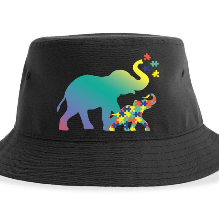 Autism Mom Gift Design Autism Awareness Elephant Sustainable Bucket Hat