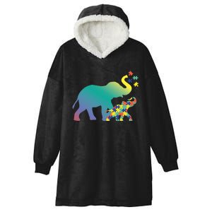 Autism Mom Gift Design Autism Awareness Elephant Hooded Wearable Blanket