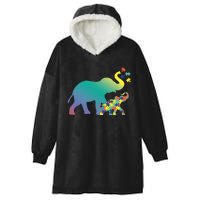 Autism Mom Gift Design Autism Awareness Elephant Hooded Wearable Blanket