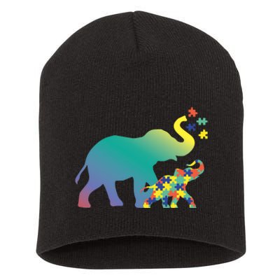 Autism Mom Gift Design Autism Awareness Elephant Short Acrylic Beanie