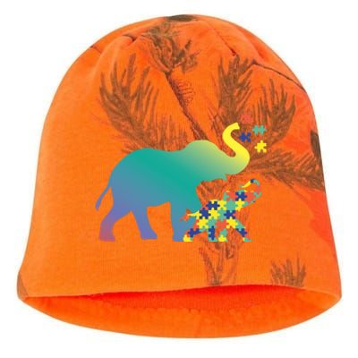 Autism Mom Gift Design Autism Awareness Elephant Kati - Camo Knit Beanie