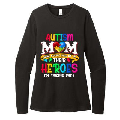 Autism Mom Gift Some People Look Up To Their Heroes Meaningful Gift Womens CVC Long Sleeve Shirt