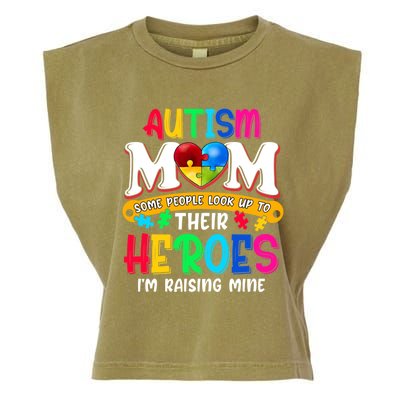 Autism Mom Gift Some People Look Up To Their Heroes Meaningful Gift Garment-Dyed Women's Muscle Tee