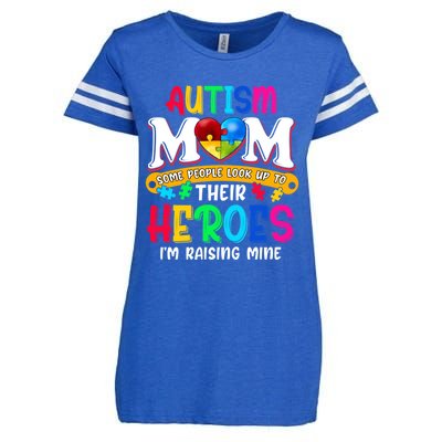 Autism Mom Gift Some People Look Up To Their Heroes Meaningful Gift Enza Ladies Jersey Football T-Shirt