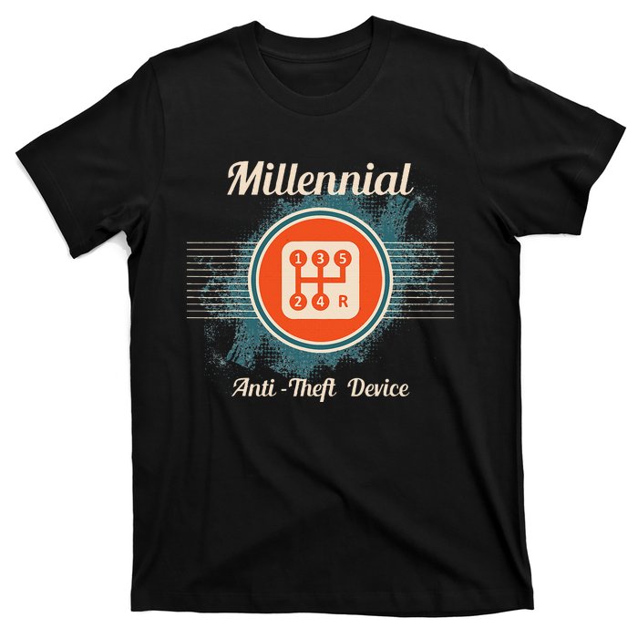 Automotive Millennial Gear Shift Anti Theft Vehicle T-Shirt