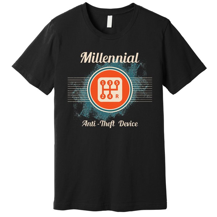 Automotive Millennial Gear Shift Anti Theft Vehicle Premium T-Shirt