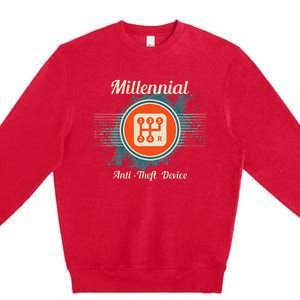 Automotive Millennial Gear Shift Anti Theft Vehicle Premium Crewneck Sweatshirt