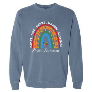 Autism Meaningful Gift Respect Love Support Autism Awareness Gift Garment-Dyed Sweatshirt