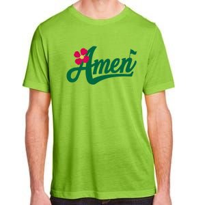 Amen Master Golf Tournament Golfing Girl Pink Flower Adult ChromaSoft Performance T-Shirt