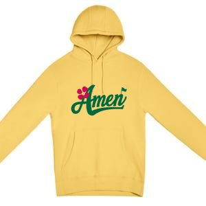 Amen Master Golf Tournament Golfing Girl Pink Flower Premium Pullover Hoodie