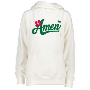 Amen Master Golf Tournament Golfing Girl Pink Flower Womens Funnel Neck Pullover Hood