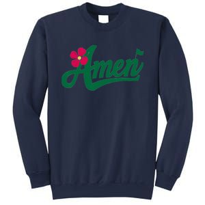 Amen Master Golf Tournament Golfing Girl Pink Flower Sweatshirt