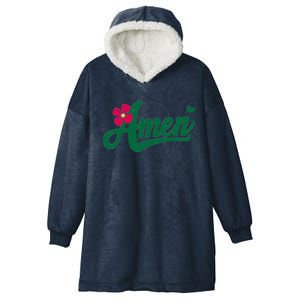 Amen Master Golf Tournament Golfing Girl Pink Flower Hooded Wearable Blanket