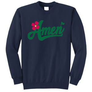 Amen Master Golf Tournament Golfing Girl Pink Flower Tall Sweatshirt