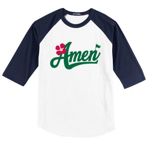 Amen Master Golf Tournament Golfing Girl Pink Flower Baseball Sleeve Shirt