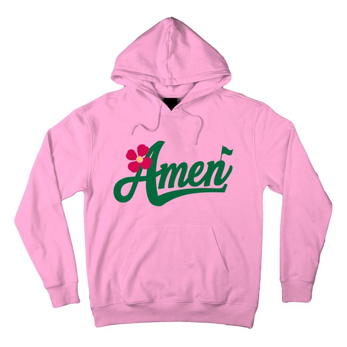 Amen Master Golf Tournament Golfing Girl Pink Flower Hoodie