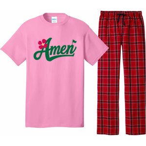 Amen Master Golf Tournament Golfing Girl Pink Flower Pajama Set