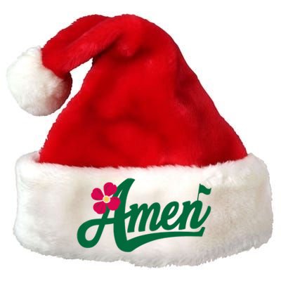 Amen Master Golf Tournament Golfing Girl Pink Flower Premium Christmas Santa Hat