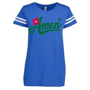 Amen Master Golf Tournament Golfing Girl Pink Flower Enza Ladies Jersey Football T-Shirt