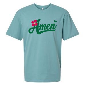 Amen Master Golf Tournament Golfing Girl Pink Flower Sueded Cloud Jersey T-Shirt