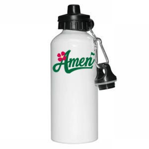 Amen Master Golf Tournament Golfing Girl Pink Flower Aluminum Water Bottle