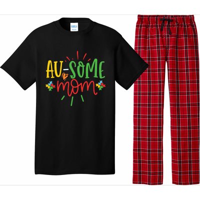 Augiftsome Mom Graphic For Mother Of Autistic Autism Meaningful Gift Pajama Set