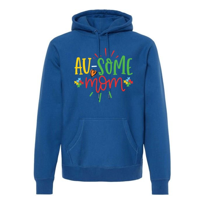 Augiftsome Mom Graphic For Mother Of Autistic Autism Meaningful Gift Premium Hoodie