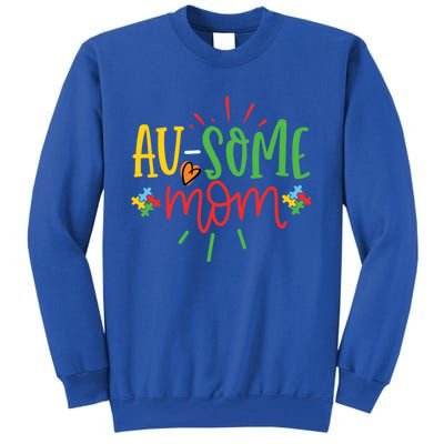 Augiftsome Mom Graphic For Mother Of Autistic Autism Meaningful Gift Tall Sweatshirt