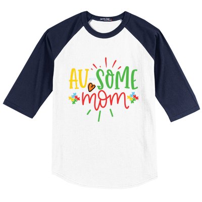 Augiftsome Mom Graphic For Mother Of Autistic Autism Meaningful Gift Baseball Sleeve Shirt