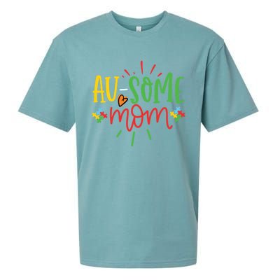 Augiftsome Mom Graphic For Mother Of Autistic Autism Meaningful Gift Sueded Cloud Jersey T-Shirt