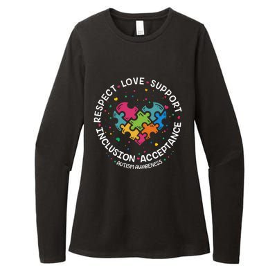 Autism Meaningful Gift Mom Dad Respect Love Support Autism Awareness Gift Womens CVC Long Sleeve Shirt