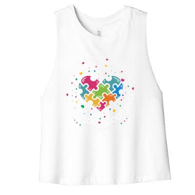 Autism Meaningful Gift Mom Dad Respect Love Support Autism Awareness Gift Women's Racerback Cropped Tank