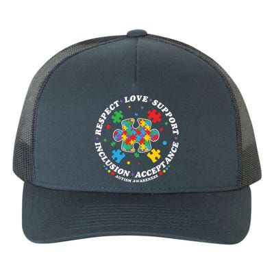 Autism Meaningful Gift Respect Love Support Autism Awareness Cool Gift Yupoong Adult 5-Panel Trucker Hat