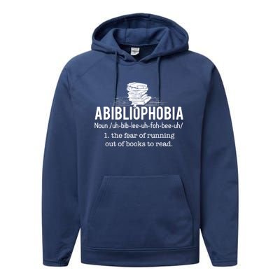 Abibliophobia Meaningful Gift Funny Reading Bookworm Reader Gift Performance Fleece Hoodie