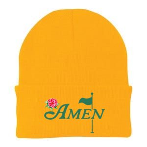 Amen Master Golf Azalea Tournament Pink Golfing Girl Flower Knit Cap Winter Beanie