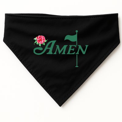 Amen Master Golf Azalea Tournament Pink Golfing Girl Flower USA-Made Doggie Bandana