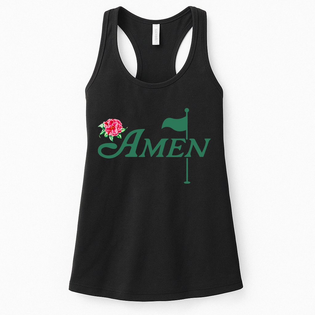 Amen Master Golf Azalea Tournament Pink Golfing Girl Flower Womens Tank Top