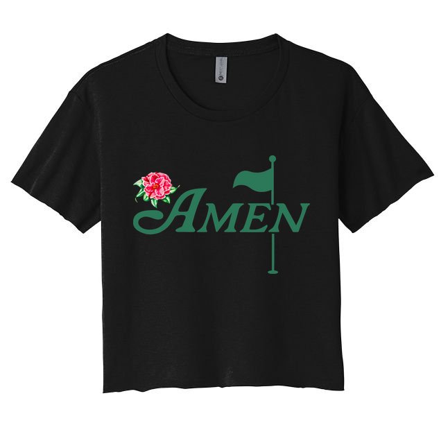 Amen Master Golf Azalea Tournament Pink Golfing Girl Flower Crop Top