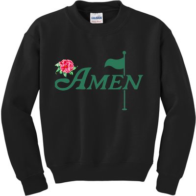 Amen Master Golf Azalea Tournament Pink Golfing Girl Flower Kids Sweatshirt