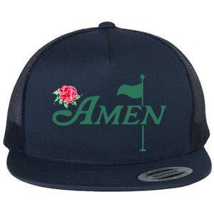 Amen Master Golf Azalea Tournament Pink Golfing Girl Flower Flat Bill Trucker Hat