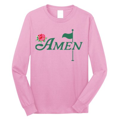 Amen Master Golf Azalea Tournament Pink Golfing Girl Flower Long Sleeve Shirt